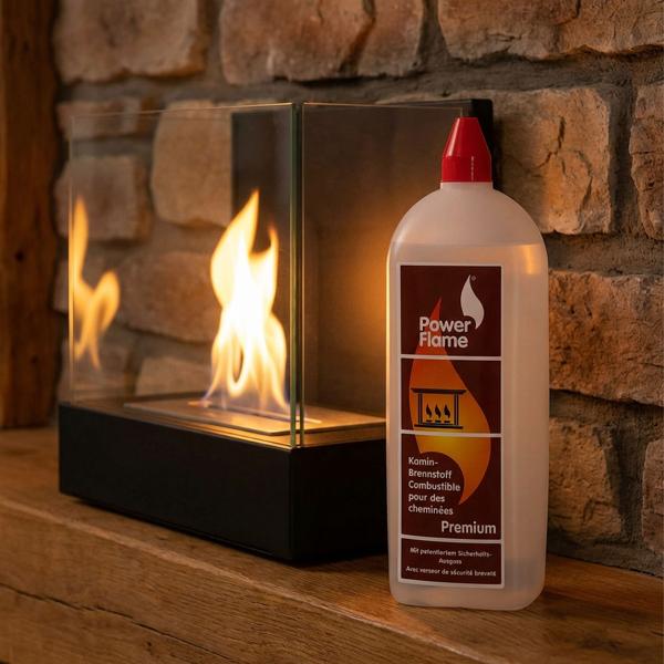 Bio-ethanol / bio-alcohol 1L - high-quality, low-odor fuel for decorative fireplaces, ethanol stoves & fire pits - smokeless, residue-free & environmentally friendly