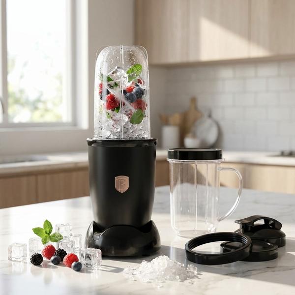 Stylish multifunctional blender black-rosegold (400W) - Simple one-touch operation, ice crusher - Ideal for smoothies, shakes, soups & more