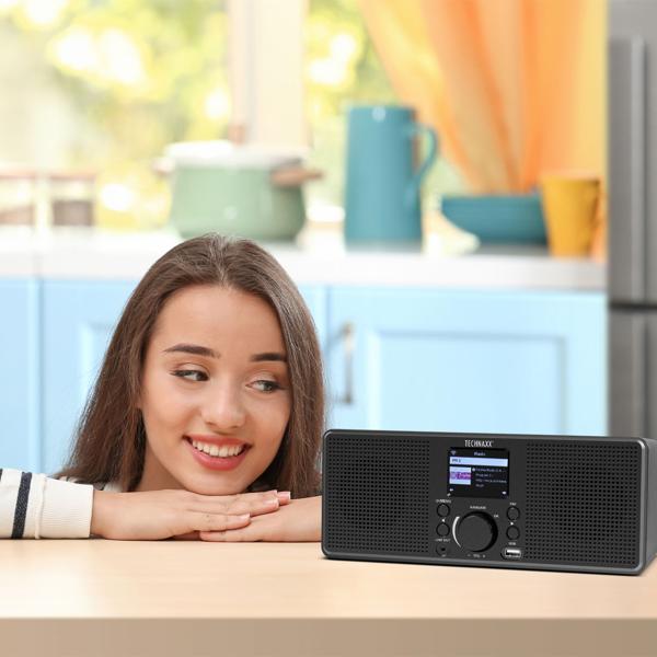 Radio Internet WLAN avec affichage de la météo et fonction d‘alarme, haut-parleurs stéréo