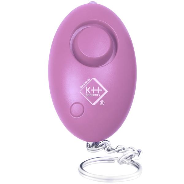 set of 4 personal alarms incl. LED light, 120dB, pink