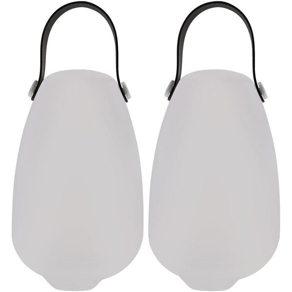 set di 2 lampade da tavolo ricaricabili con 4 modalità di luce in bianco e 16 colori RGB, 20,5 cm, IP44