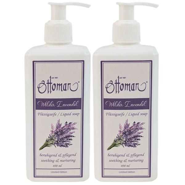 Set de 2 savons liquides à la lavande – soigne et nettoie les mains en douceur – parfum relaxant, idéal avant d’aller se coucher – 400 ml chacun avec extrait de Lavandula Angustifolia