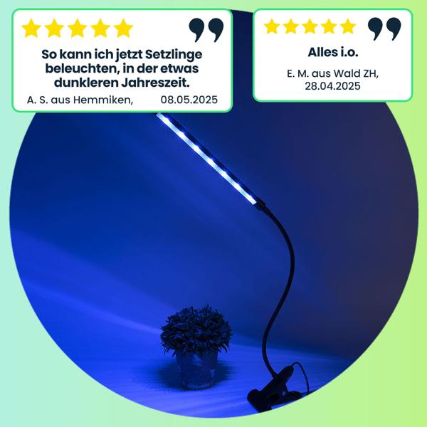 LED-Pflanzenlampe mit Schwanenhals, Pflanzenwachstumslampe mit 10 dimmbaren Stufen & Timerfunktion, 82 Lumen, 20 LEDs mit 360°-Schwanenhals