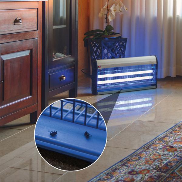 Destructeur d‘insectes UV professionnel, 45W, 2 tubes UV : Jusqu‘à 150m², sans produit chimique, pose/dépose, pour des zones sans insectes, puissant et sûr