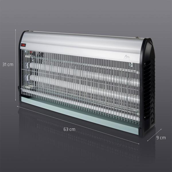 Destructeur d‘insectes UV professionnel, 45W, 2 tubes UV : Jusqu‘à 150m², sans produit chimique, pose/dépose, pour des zones sans insectes, puissant et sûr