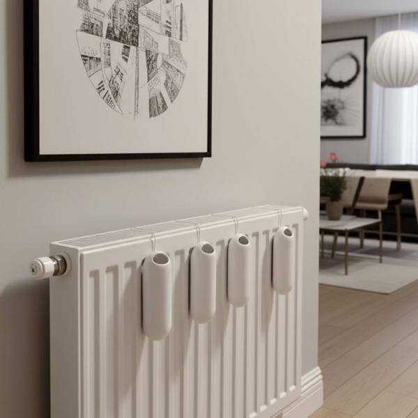 set di 2 eleganti evaporatori d‘acqua in ceramica: 250 ml, bianco opaco, 3,5 x 20 x 8 cm - moderni ed eleganti per radiatori - clima ottimale e umidificazione dell‘aria