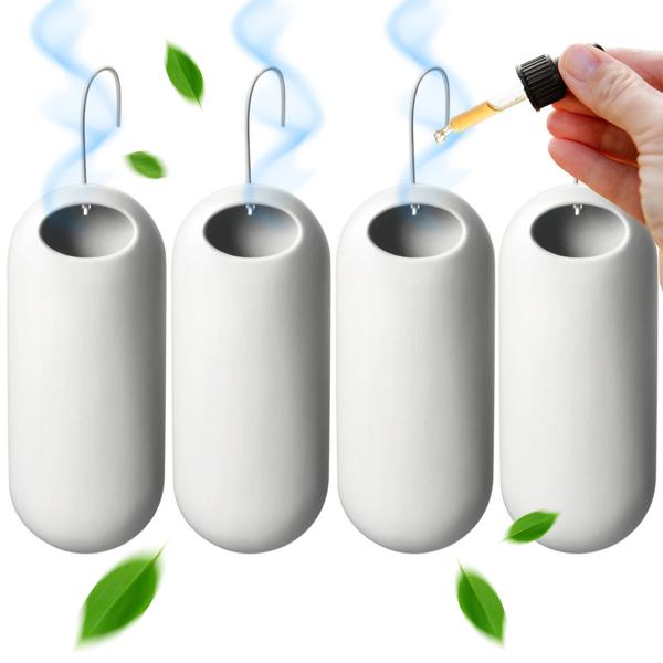 4er-Set Eleganter Keramik-Wasserverdunster: 250ml, matt weiss, 3,5 x 20 x 8 cm - modern & stilvoll für Heizkörper - Optimales Raumklima & Luftbefeuchtung