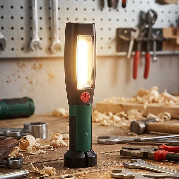 2er-Set LED Arbeitslampe 2in1 - Magnetfuss & 360° drehbarer Haken - 250 Lumen Arbeitslicht - 50 Lumen Taschenlampe - IP20 Schutzklasse