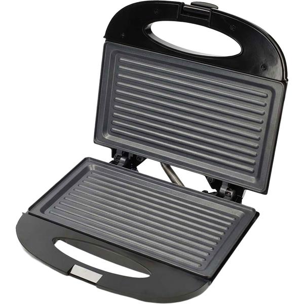 Non-stick sandwich maker and contact grill, black, 750W, for toasts or sandwiches, meat or vegetables, easy to clean