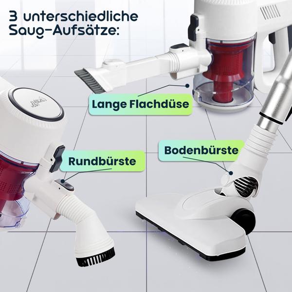 Leistungsstarker 2in1 Zyklon Staubsauger 500W (15kPa): Hand- & Bodensauger mit HEPA-Filter. 800ml Behälter, 7m Kabel - Für Allergiker & Reinigung