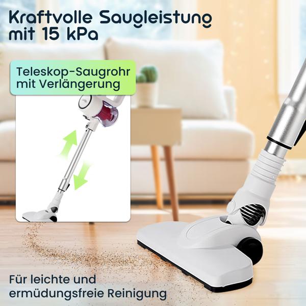 Leistungsstarker 2in1 Zyklon Staubsauger 500W (15kPa): Hand- & Bodensauger mit HEPA-Filter. 800ml Behälter, 7m Kabel - Für Allergiker & Reinigung