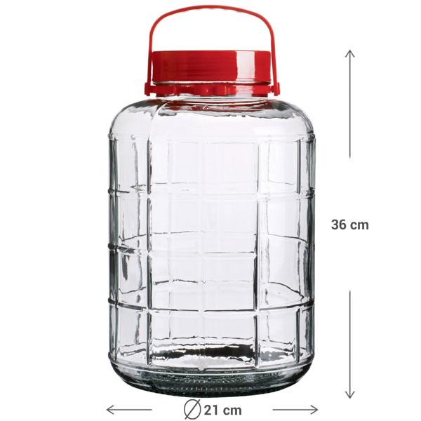 2er-Set Vorratsglas mit Henkel, Weithalsglas, 10 Liter