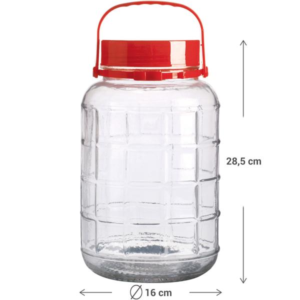 Vorratsglas mit Henkel, Weithalsglas, 5 Liter