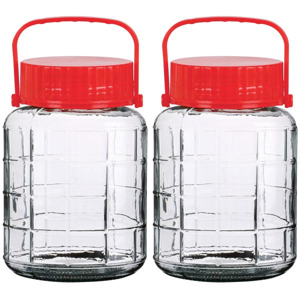 2er-Set Vorratsglas mit Henkel, Weithalsglas, 3 Liter