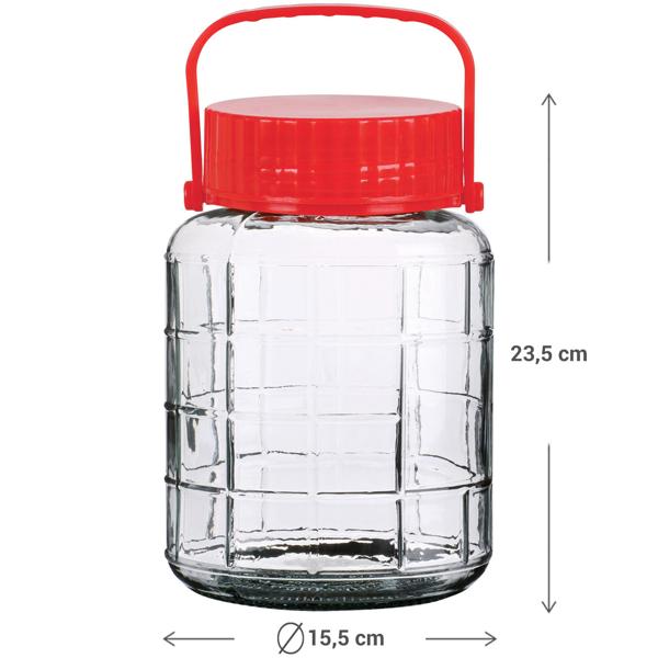2er-Set Vorratsglas mit Henkel, Weithalsglas, 3 Liter