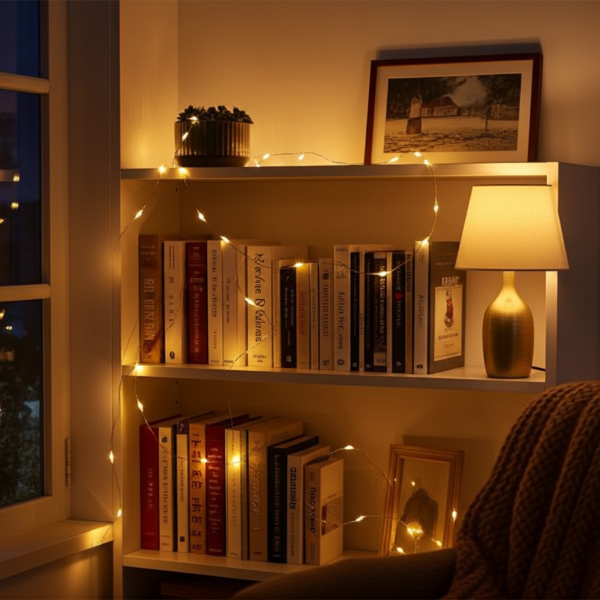 Microfavole a LED da 5 m - 100 LED bianchi caldi, a batteria - per uso interno, flessibili, durevoli e d’atmosfera - ideali per la decorazione