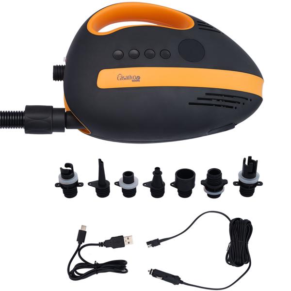 Ultimate battery SUP air pump: 20 PSI, 350 L/min, USB, 12V - Compact, portable high-performance pump for boards