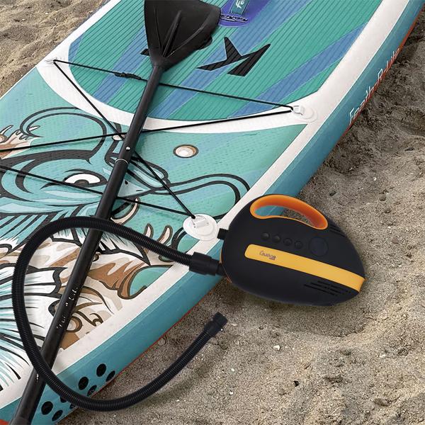 Ultimate battery SUP air pump: 20 PSI, 350 L/min, USB, 12V - Compact, portable high-performance pump for boards