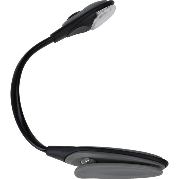 Compact book reading lamp with practical clip – Flexible gooseneck for ideal lighting – Battery-operated – For relaxed reading