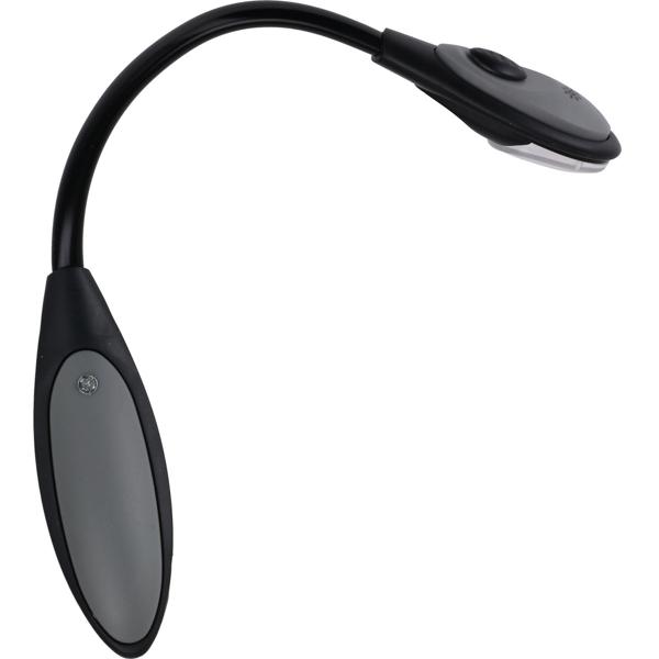 Set of 2 compact book reading lamps with practical clip – Flexible gooseneck for ideal lighting – Battery operated – For relaxed reading