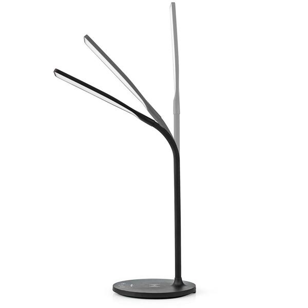 Lampe de bureau LED à intensité variable avec chargeur Qi, 15W, noir - Chargement sans fil & lumière flexible pour votre poste de travail