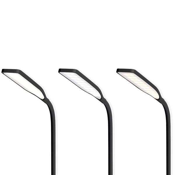 Lampe de bureau LED à intensité variable avec chargeur Qi, 15W, noir - Chargement sans fil & lumière flexible pour votre poste de travail