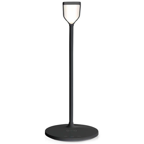 Lampe de bureau LED à intensité variable avec chargeur Qi, 15W, noir - Chargement sans fil & lumière flexible pour votre poste de travail