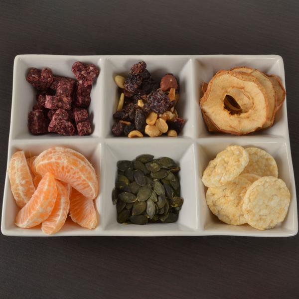 2er-Set Snackschale mit 6 Fächern, weiss