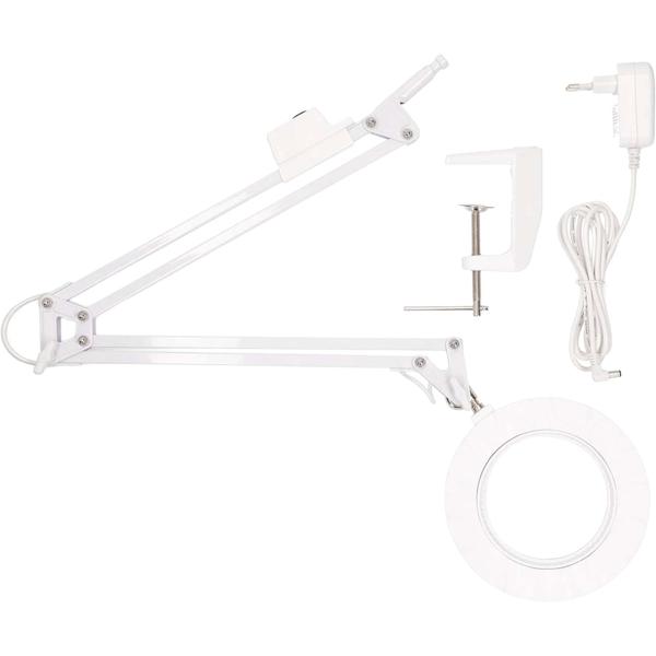 Lampe-loupe LED lumineuse, 700 lumens, grossissement 1,75x, bras articulé – 6 W, 42 LED SMD, blanche, pour lecture, DIY, artisanat et plus encore