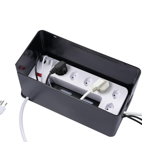6-socket power strip with ingenious cable box black (CH): 3x USB-A, USB-C, 15W - Ideal for tidy charging & secure power supply