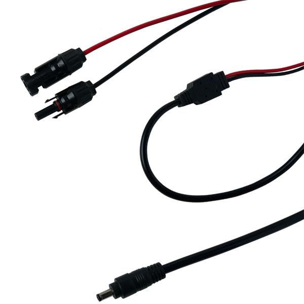 Câble de raccordement de module solaire résistant aux intempéries : MC4-comp. sur DC 5,5x2,1mm, 2m, IP65, connexion sûre & efficace au régulateur de charge