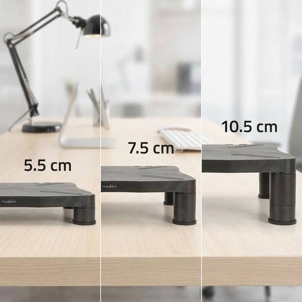 Monitorständer mit anpassbarer Höhe, Bildschirmständer und Laptop-Erhöhung für Arbeitsplatz, Homeoffice, Büro