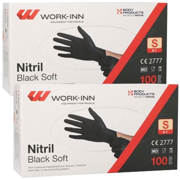 Soft Line Guanti In Nitrile Nero – Taglia XL – Non Sterili, Senza Polvere – 100 Pezzi – Lattice-Free, Ipoallergenici