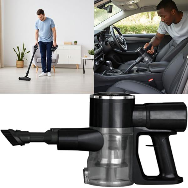 Aspirateur Balai Sans Fil - Design 2 en 1 - Sac - Filtre HEPA Lavable - Batterie Lithium-ion 22.2V - 160W - Lumière LED - Noir