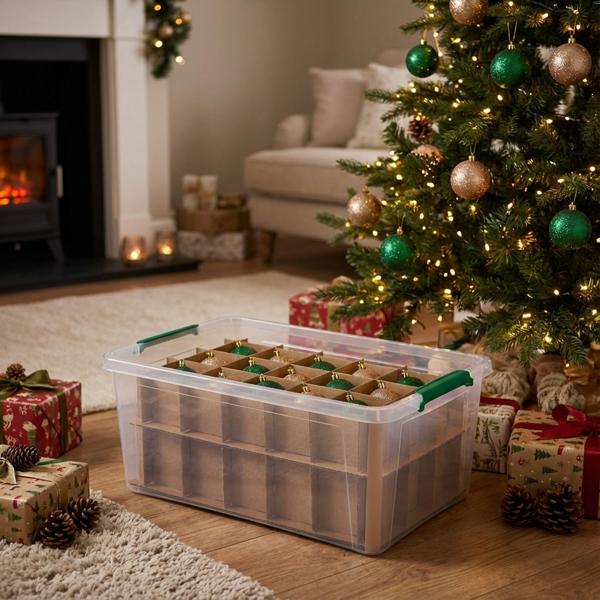 Boîte de rangement pour boules de sapin avec 30 compartiments