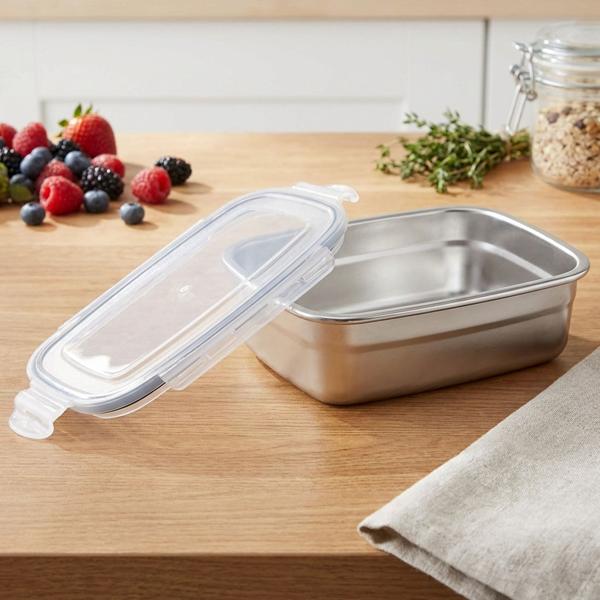 6er-Set Frischhaltedose Edelstahl - 750ml Lunchbox für Transport & Aufbewahrung von Lebensmitteln - hygienisch, auslaufsicher, spülmaschinengeeignet
