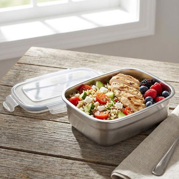 6er-Set Frischhaltedose Edelstahl - 750ml Lunchbox für Transport & Aufbewahrung von Lebensmitteln - hygienisch, auslaufsicher, spülmaschinengeeignet