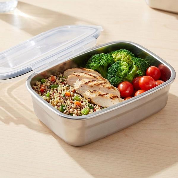 6er-Set Frischhaltedose Edelstahl - 750ml Lunchbox für Transport & Aufbewahrung von Lebensmitteln - hygienisch, auslaufsicher, spülmaschinengeeignet