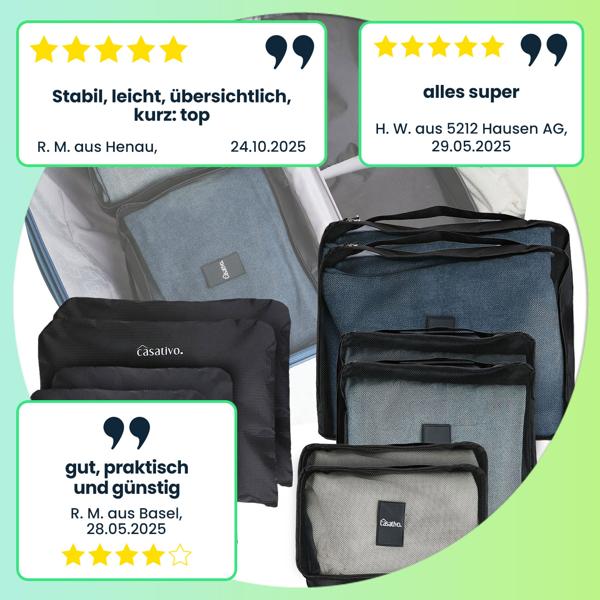 Vielseitige Organizer-Taschen (6er-Set) für Koffer, Rucksack & Reisetasche: Für strukturiertes Packen, kompakt, leicht & ideal für Reisen