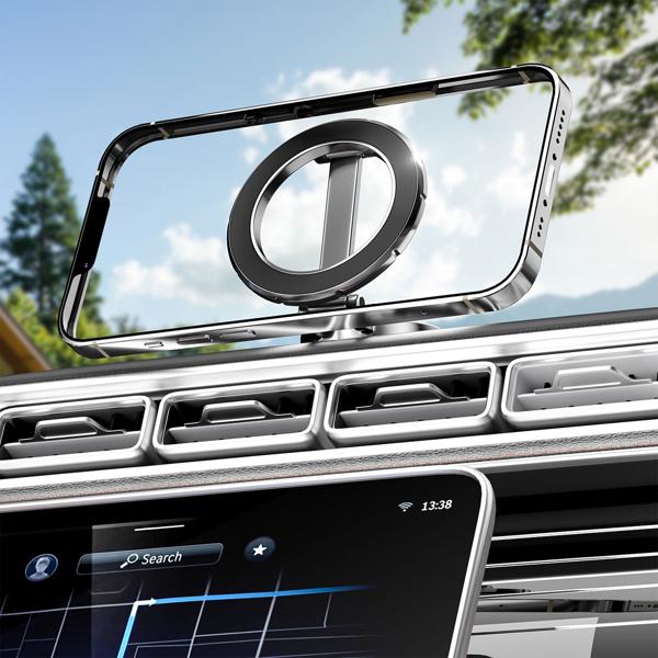 Support Magnétique Voiture Puissant Pour IPhone - Rotation 360° - Fixation Tableau De Bord Ou Aération - Compatible Magsafe