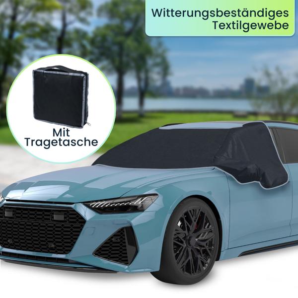 2er-Set Autoscheibenabdeckung mit Seitenscheibenschutz - Magnet-Befestigung 270x94cm - Windschutzscheibe, Spiegel, Schloss - Nie wieder Kratzen