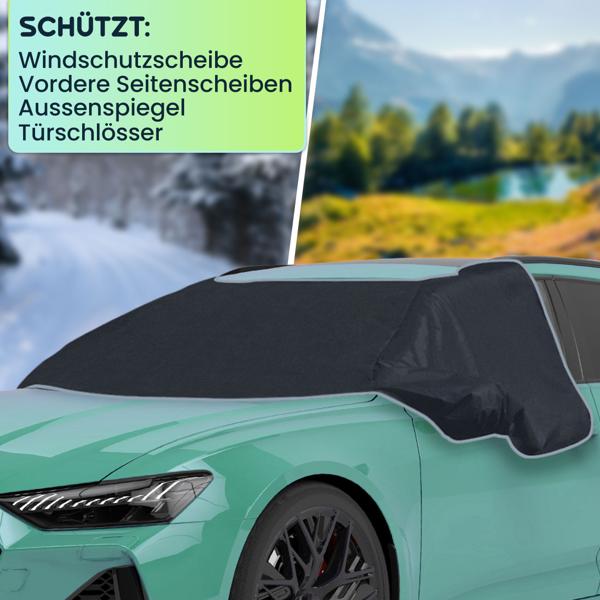2er-Set Autoscheibenabdeckung mit Seitenscheibenschutz - Magnet-Befestigung 270x94cm - Windschutzscheibe, Spiegel, Schloss - Nie wieder Kratzen