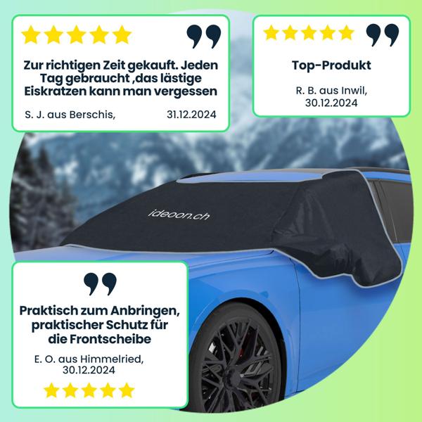 3er-Set Autoscheibenabdeckung - Seitenscheibenschutz, Magnet-Befestigung, universell passend - 270x94 cm - Winter & Sommer UV-Schutz