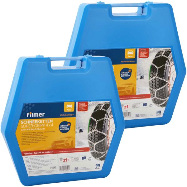 set of 2 snow chains 16mm, Super-Gripp 4x4, 15“-21“, 215-305 mm