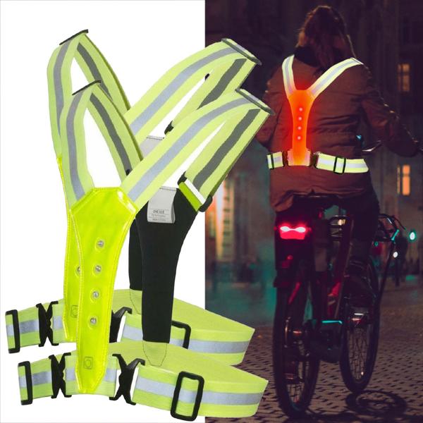 2er-Set Hochsichtbare Sicherheitsweste in Neongelb, 3 Leuchtmodi, wasserfest & verstellbar – Gürtelweste ideal für Jogger, Radfahrer & Outdoor-Sport bei Dunkelheit