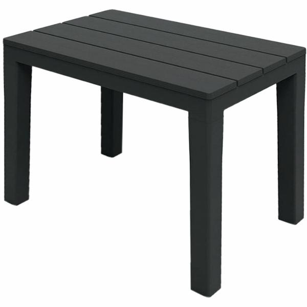 set di 2 tavolini da giardino e balcone in plastica resistente alle intemperie, grigio, 60 x 45 x 39 cm, tavolo da esterno resistente alle intemperie
