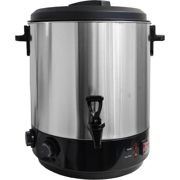 Sterilizzatore in acciaio inox 27 litri con rubinetto e timer – pentola per conserve 2100 W, bollitore per vin brulé, distributore di bevande calde, termostato 30–110 °C