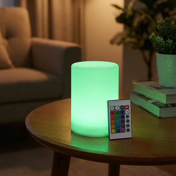 Lampada da tavolo LED a batteria con controllo del colore e telecomando: funzionamento a batteria, ideale come luce notturna, luce d‘accento o lampada da campeggio