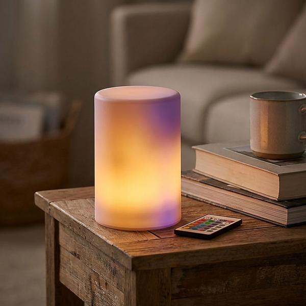 Lampada da tavolo LED a batteria con controllo del colore e telecomando: funzionamento a batteria, ideale come luce notturna, luce d‘accento o lampada da campeggio