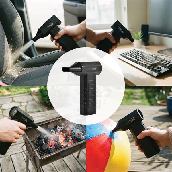 Powerful cordless high performance blower – Electric compressed air spray replacement for dust removal on PC, keyboard, sofa & car, 80 W